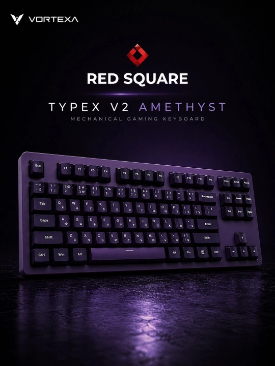 Red Square Typex V2 Ice Cream mexanik o‘yin klaviaturasi, RGB, USB, rus-ingliz tugmalari - 