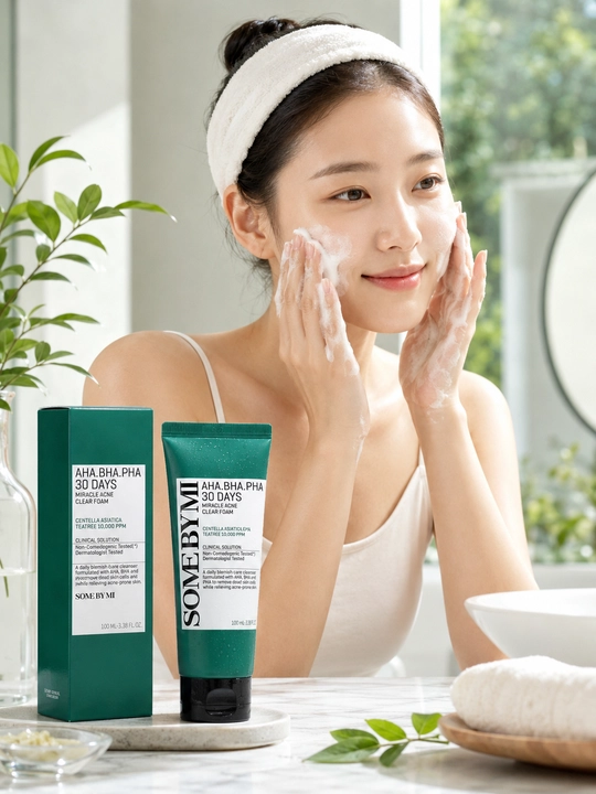 Akne va husnbuzarlarga qarshi yuvinish ko'pigi Some By Mi Miracle Acne Clear Foam, 100 ml