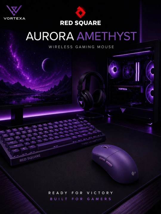 Red Square Aurora simsiz sichqoncha, 2.4 GHz, 3 xil rang (Amethyst / Ice Cream / Light)