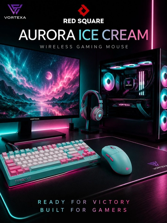 Red Square Aurora simsiz sichqoncha, 2.4 GHz, 3 xil rang (Amethyst / Ice Cream / Light)