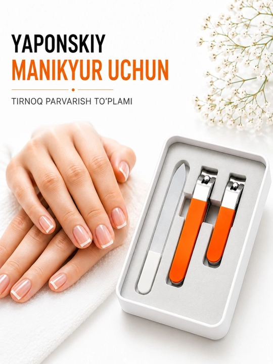 Yaponskiy manikur uchun tirnoq parvarish to'plami - 