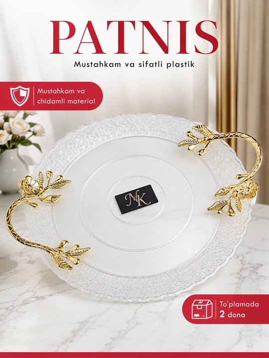 Patnis 2 dona Servirovka patnisi, Bogema, meva, desert, qahva va choy uchun oshxona idishi - 