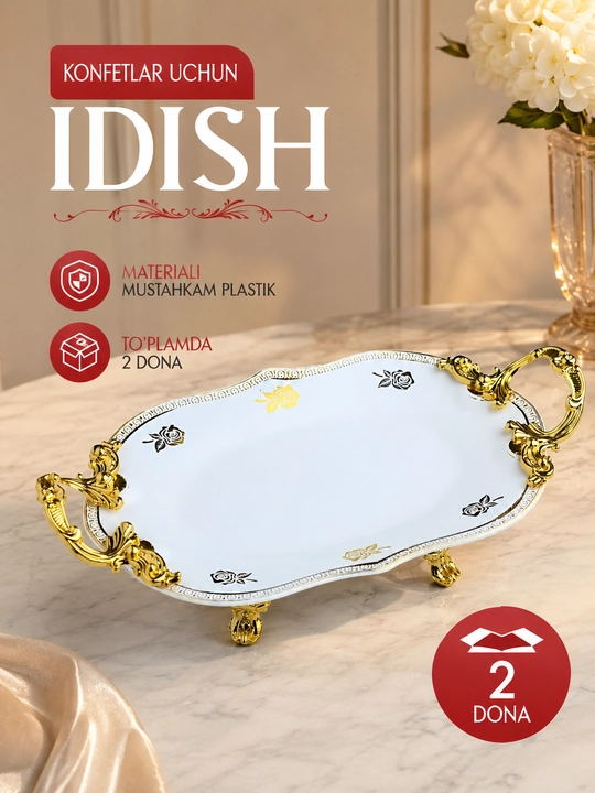 2dona Shirinliklar, salat va gazaklar uchun idish, Bogema plastikdan, servirovka idishi - 