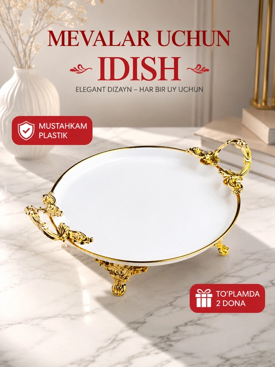 Konfetdon, plastikli bogema, stolga tortiladigan idish 2 dona - 