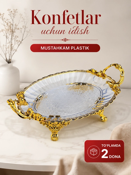2dona Shirinliklar, salat va gazaklar uchun idish, Bogema plastikdan, lagan, servirovka idishi - 