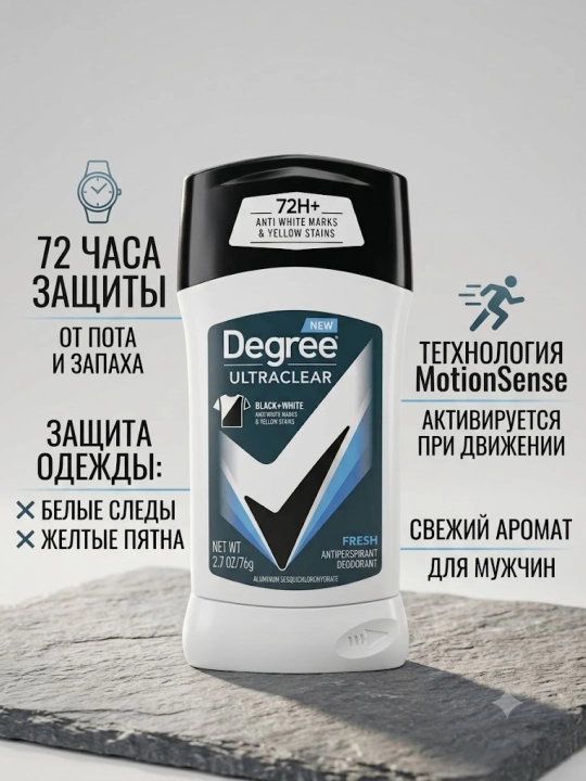 Антиперспирант Degree UltraClear Fresh, США, 76 г - 