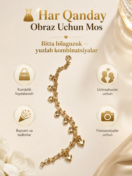 Ayollar taqinchoqlari, qizlar uchun taqinchoqlar, minimal oltin rangli bilaguzuk - 