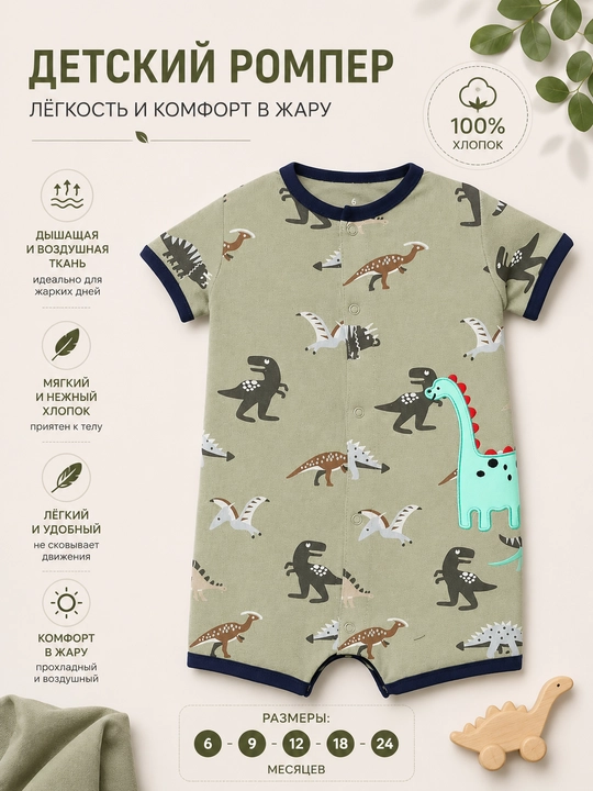 Боди комбинезоны для детей, из хлопка, ромперы - 