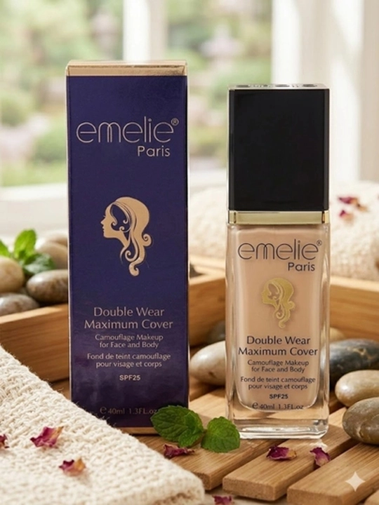 Emelie Paris tonal kremi yuqori daraja qoplama va SPF 25 quyoshdan himoya xususiyatiga ega