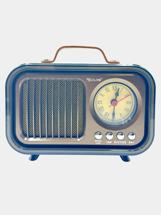 Ретро мини-радиоприемник со встроенными часами и солнечной панелью Bluetooth-колонка - 