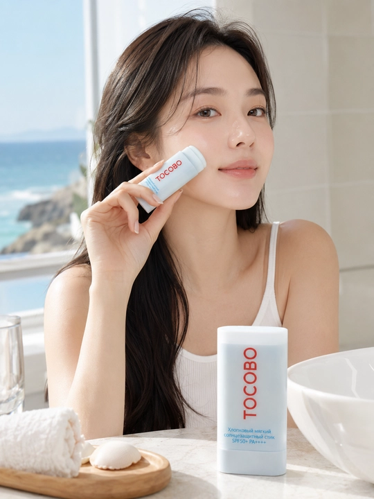 Солнцезащитный стик – TOCOBO Cotton Soft Sun Stick (синий стик)
