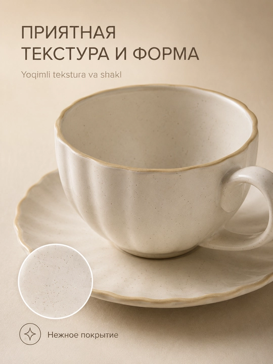 Likopchali keramik krujka 150 ml, bej rang