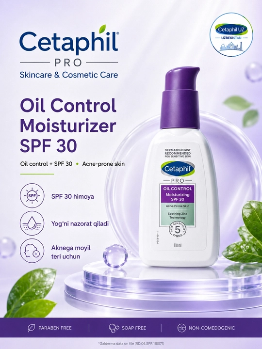 Крем для жирной и склонной к акне кожи Cetaphil Pro Oil Controle Moisturizing SPF30 - 