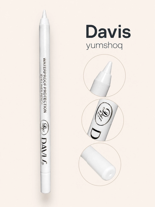 DAVIS Белый карандаш для глаз White Eyeliner Pencil, карандаш для глаз, белый карандаш