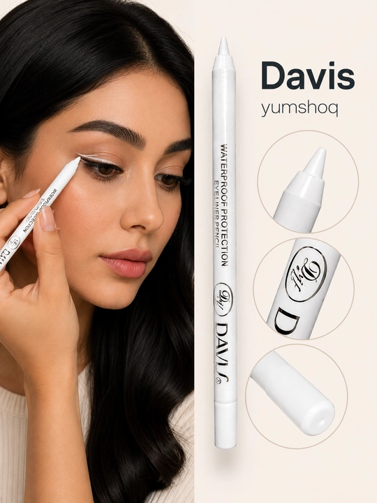 DAVIS Белый карандаш для глаз White Eyeliner Pencil, карандаш для глаз, белый карандаш