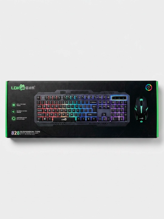 Проводной игровой комплект KM800: клавиатура на 98 клавиш с RGB-подсветкой и мышь