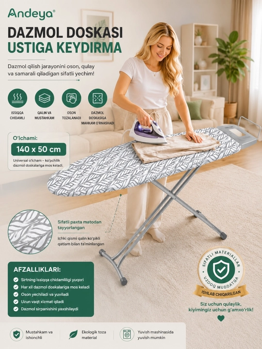 Dazmol stol uchun qoplama, 140 * 50 sm - 