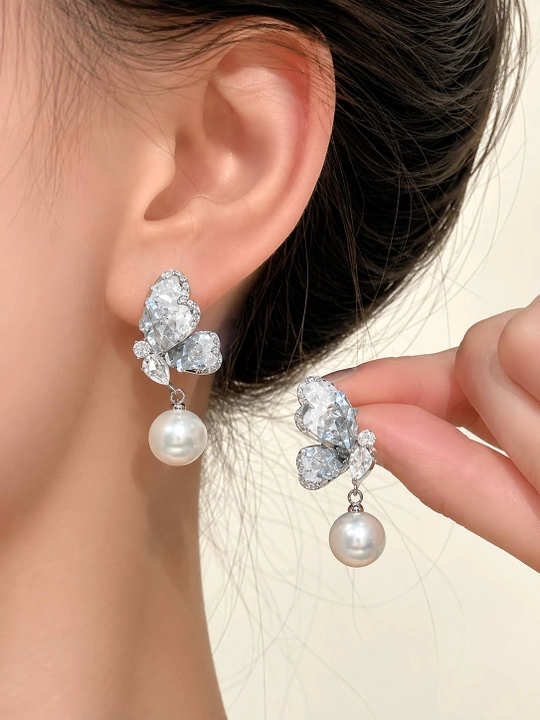 Серьги для девочек с камнями Swarovski