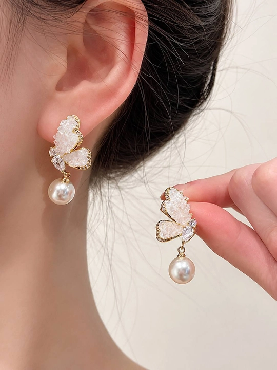 Серьги для девочек с камнями Swarovski