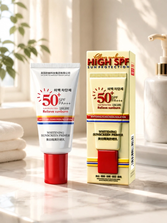 Quyoshdan himoyalovchi CO-E oqartiruvchi namlantiruvchi SPF50 PA kremi