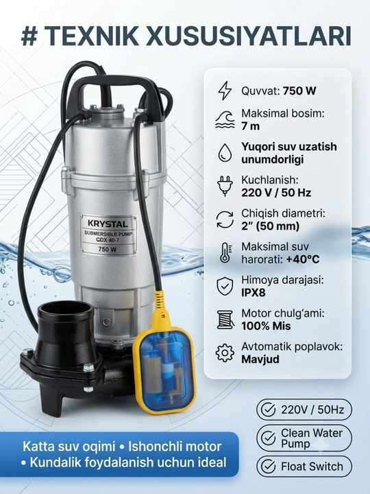 Drenaj nasosi, 0.37-1.8 kva, Suv nasos, Yer osti suv nasos, Suv nasoslar, drenaj nasoslari