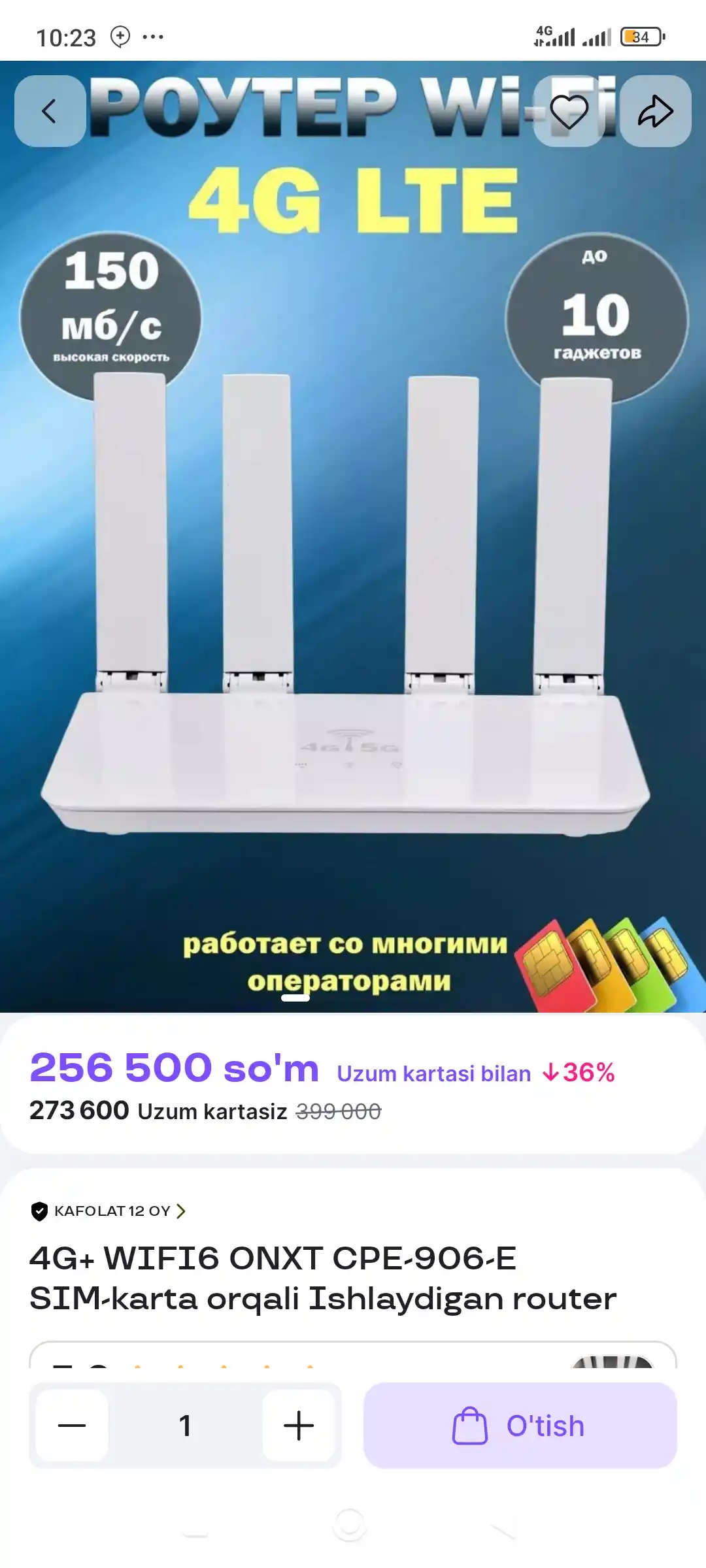WiFI-Router, Simsiz 4G-5G LTE router Sim-karta