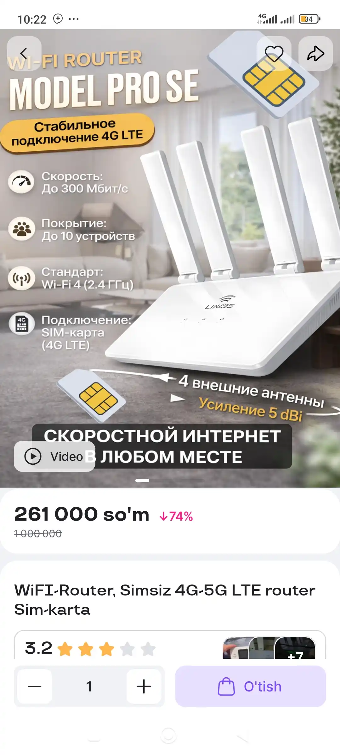 WiFI-Router, Simsiz 4G-5G LTE router Sim-karta