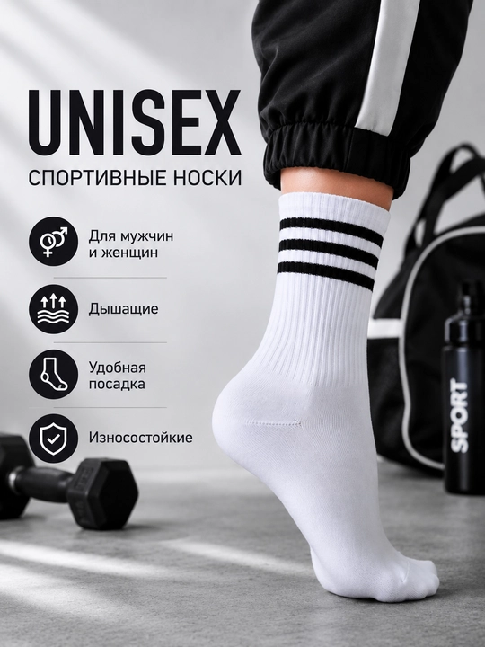 Длинные спортивные носки, мужские и женские "BEK MAX", 1-5 пары - 