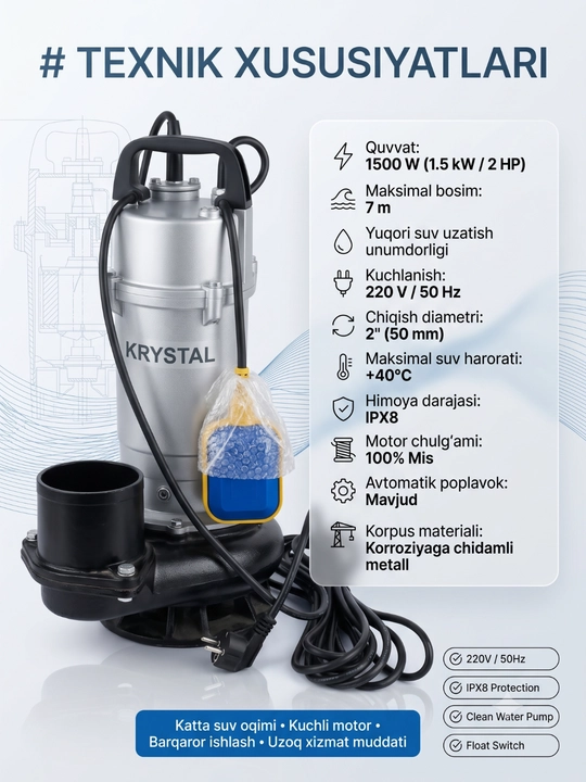 Drenaj nasosi, 0.37-1.8 kva, Suv nasos, Yer osti suv nasos, Suv nasoslar, drenaj nasoslari