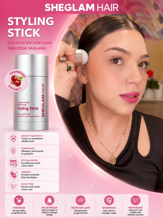 SHEGLAM Premium soch turmaklash tayoqchasi 30 g - Soch turmaklash uchun mum tayoqcha