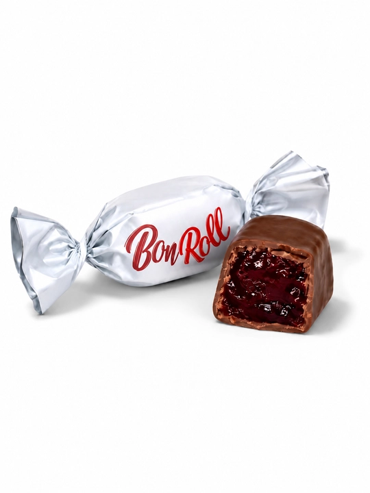 BonRoll фруктовое желе с клубникой в тёмном шоколаде, конфеты, 72 г - 