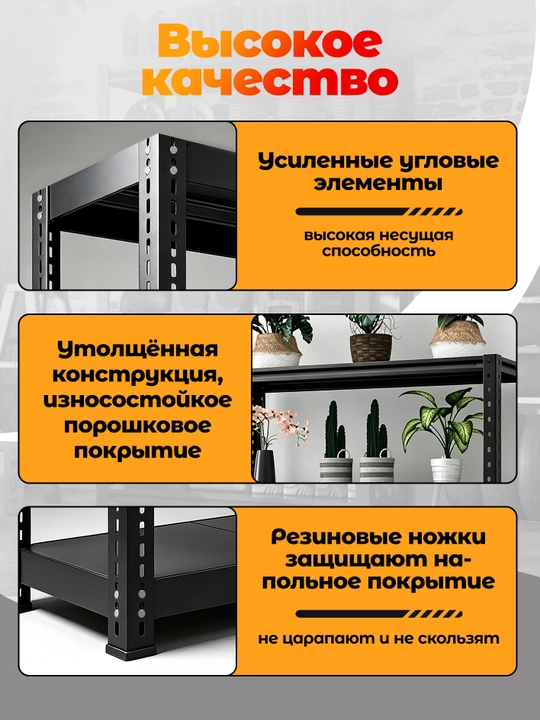 Стеллаж металлический складной для кухни, этажерка, полка для книг напольная