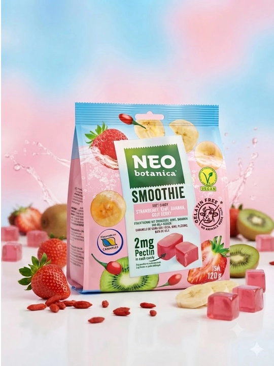 NEO Botanica SMOOTHIE qulupnay, kivi, banan va godji rezavorli mevali marmelad, 120 g - 