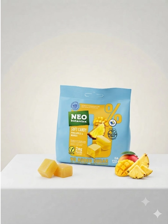 NEO Botanica ananas va mangoli mevali marmelad, qo‘shimcha shakarsiz, 120 g