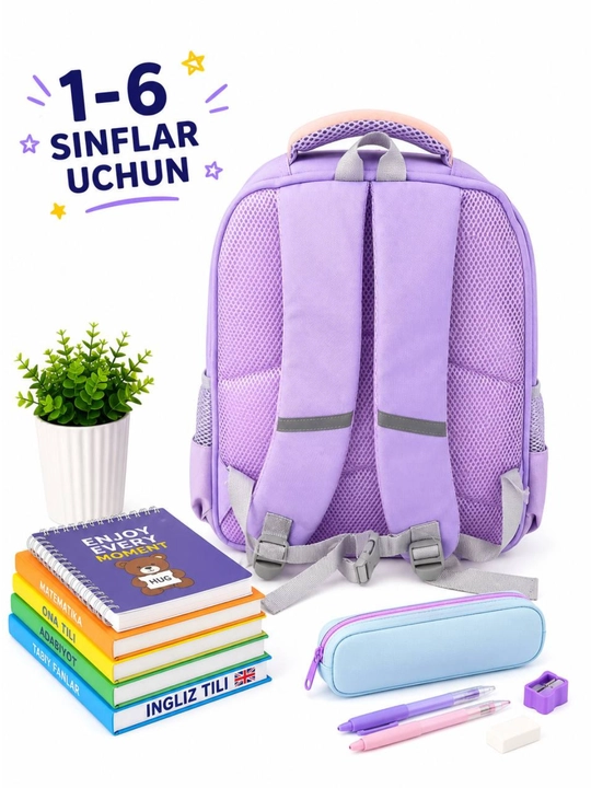 Maktab ryukzagi, o'g'il bolalar va qizlar uchun, 2*1 da  ryukzak, qalamdon, maktab sumkasi