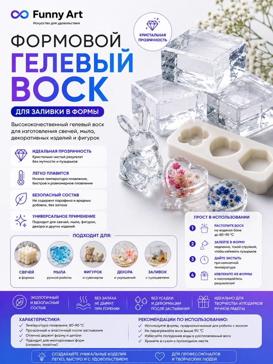 Shaffof gelli vosk, formali, 0,5 кг - 