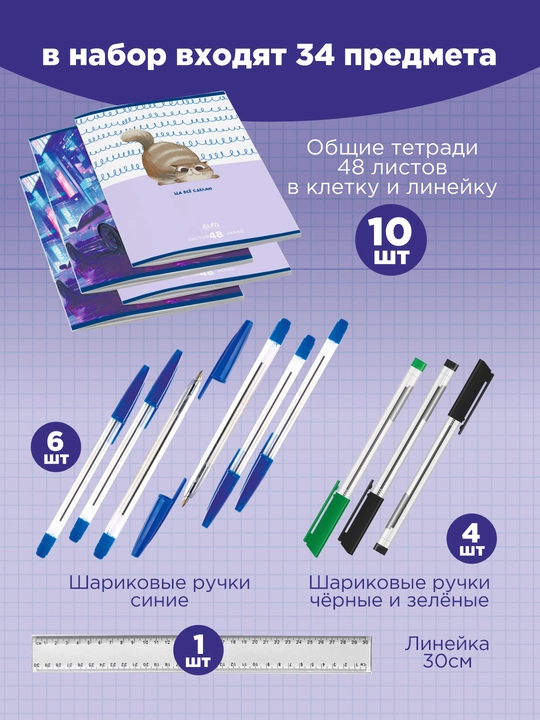 Набор школьной канцелярии для учеников 1–11 классов