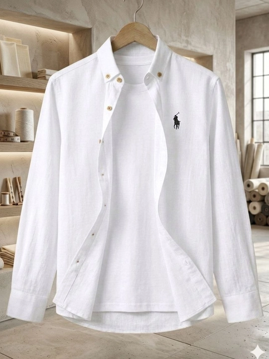 Мужская льняная рубашка Lion Classic Linen Casual, M-XXL - 
