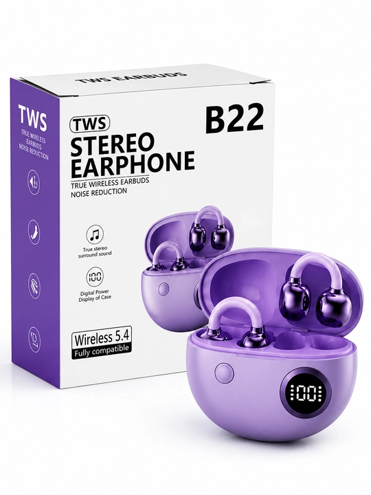 B22 TWS Bluetooth 5.4 simsiz quloqchin, LED displeyli, - 