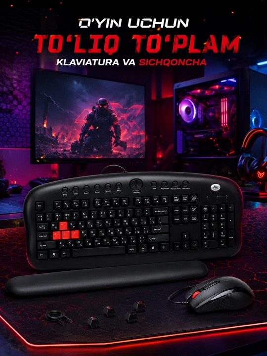 Игровой набор мышка и клавиатура A4tech X7, KX-2810BK