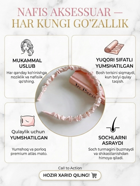 Ayollar va qizlar uchun zamonaviy dizaynli soch aksessuarlari