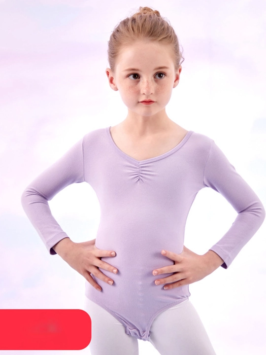 Gimnastika, raqs va balet uchun trikotaj forma, uzun va kalta yengli