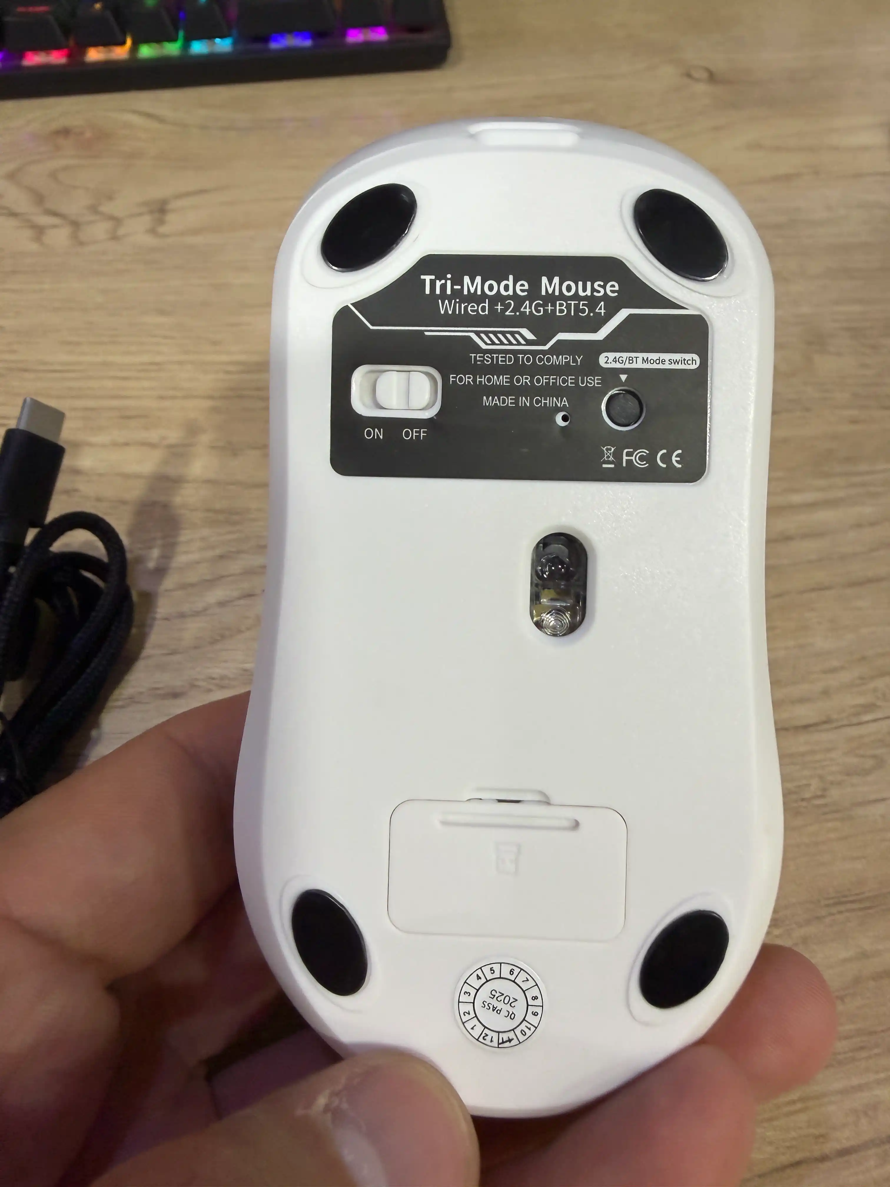 Simsiz Sichqoncha PRO 8000 DPI Bluetooth + 2.4GHz + Type-C