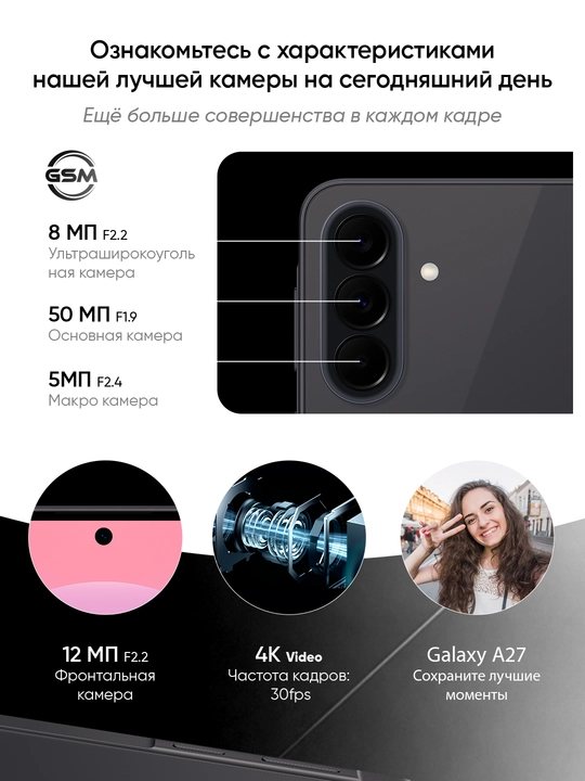 Смартфон Samsung Galaxy A27 5G, дисплей Super AMOLED 120Гц, батарея 5000 мАч