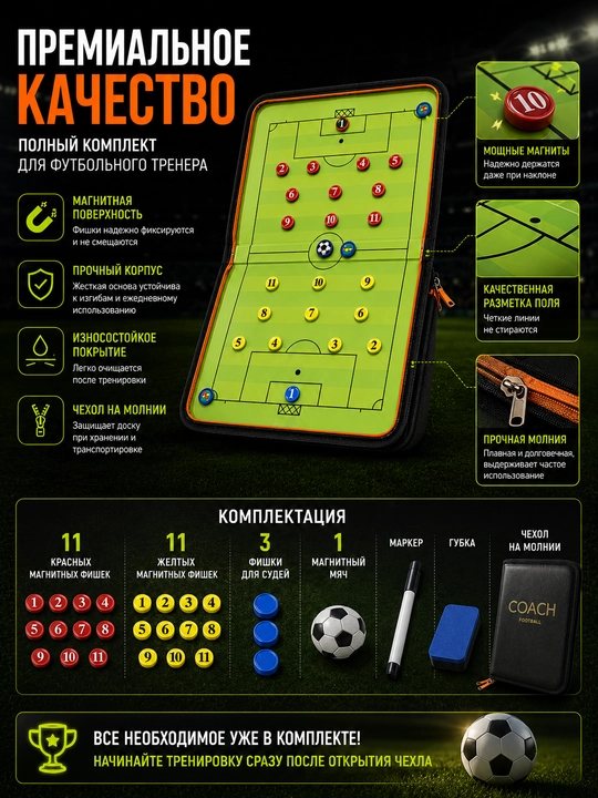 Murabbiy plansheti, futbol taktikasi, magnitli futbol doskasi, futbol murabbiyi uchun
