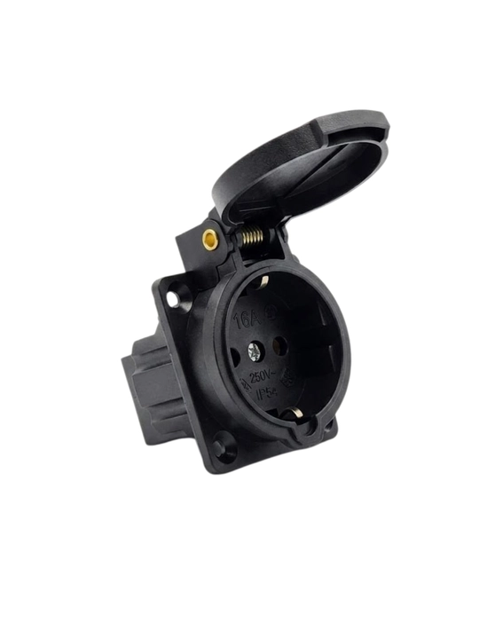 Qopqoqli o‘rnatma kuch rozetkasi, 16 A, 250 V, IP54 - 