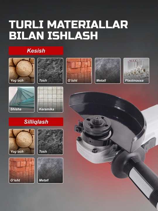 Burchak silliqlovchi bolgarka mashinasi USHM-150/1300 Resanta art. 75/12/6
