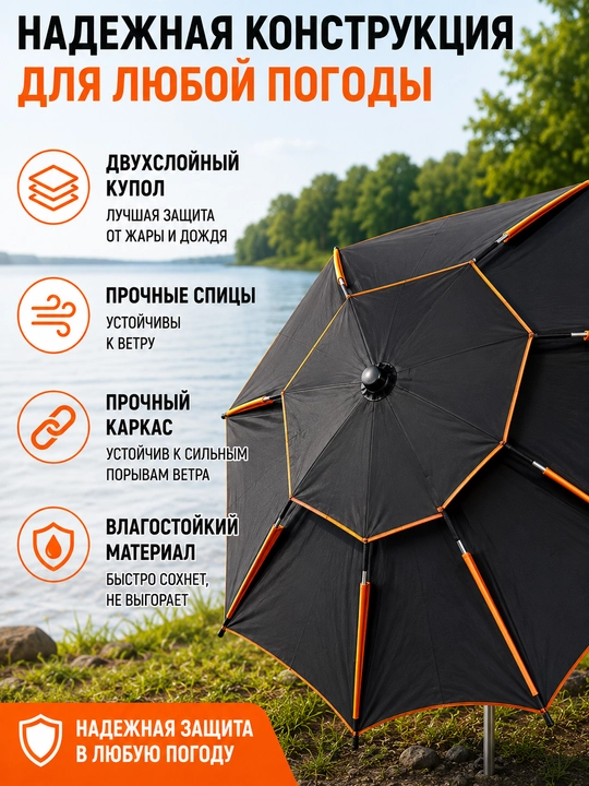 Зонт для рыбалки, большой, складной, от солнца и дождя для пикника