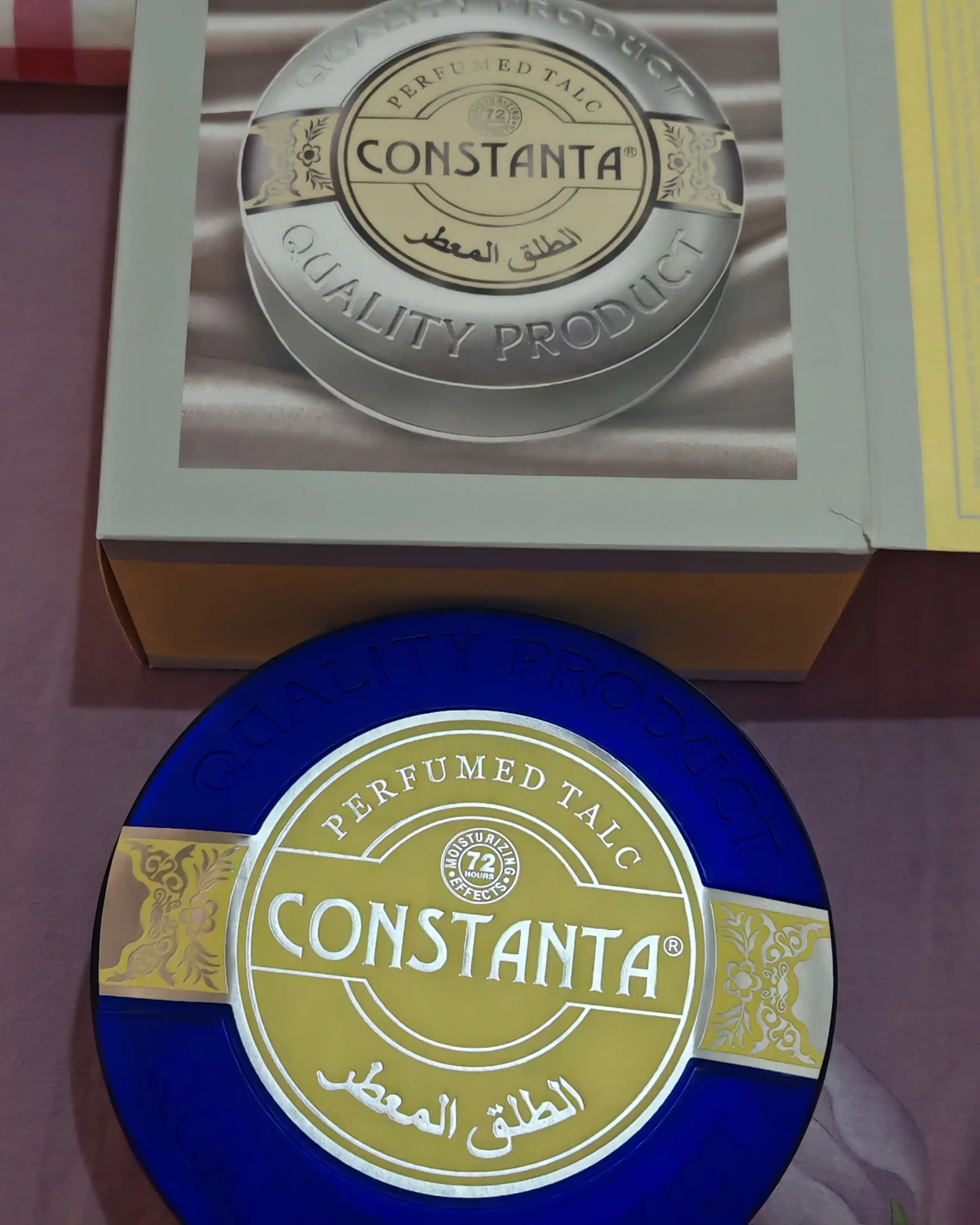 Parfyumlangan talk Constanta, tana uchun, issiq kunlarda himoya, 200 gr