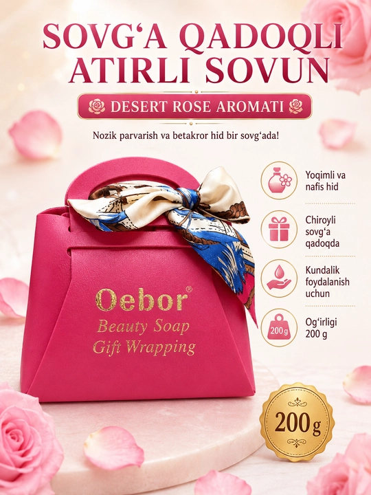 Oebor Beauty Soap atirli sovun, sovg‘a qadoqli, 200 g - 